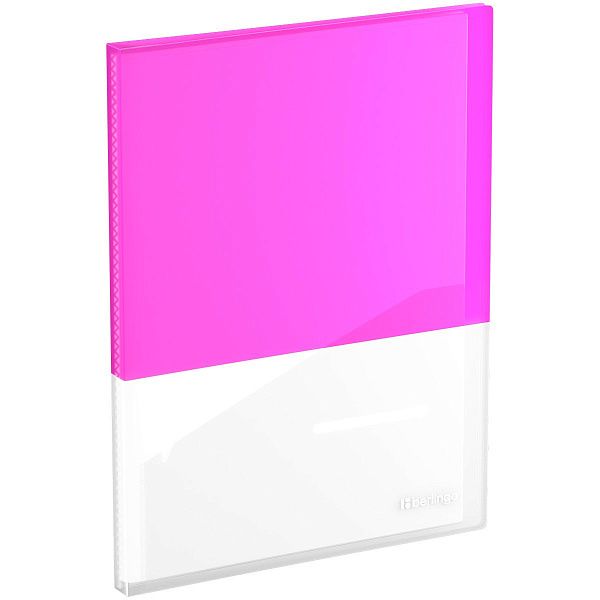 Папка с 20 вкладышами Berlingo "Semicolor" А4, 17мм, 700мкм, с внутр. карманом, розовая, софт-тач