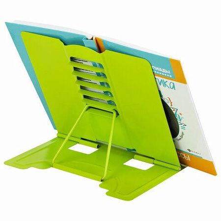 Подставка для книг и учебников BRAUBERG KIDS "Avocado", регулируемый угол наклона, металл, 238052 