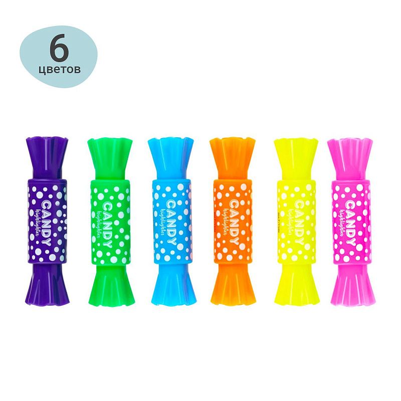 Текстовыделитель двусторонний MESHU "Candy" мини, ассорти, неоновые цвета, 2/4мм 