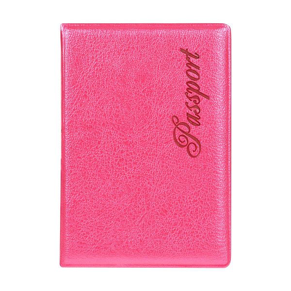 Обложка для паспорта OfficeSpace "Fusion" мягкий полиуретан, малиновая, тиснение
