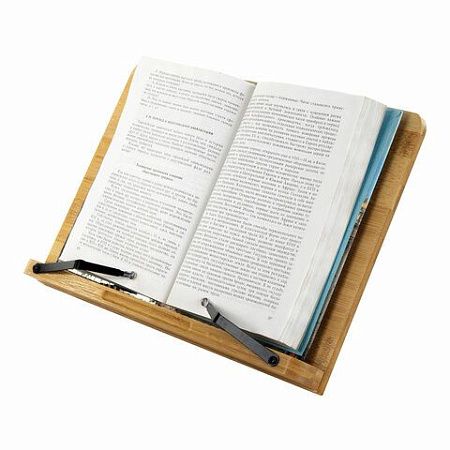 Подставка для книг и планшетов большая бамбуковая BRAUBERG, 34х24 см, регулируемый угол, 237896 