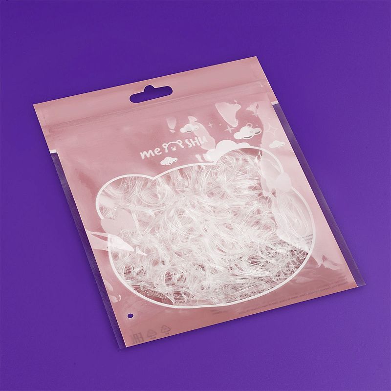 Резинки для волос MESHU, прозрачные, 300шт., диаметр 2см, европодвес
