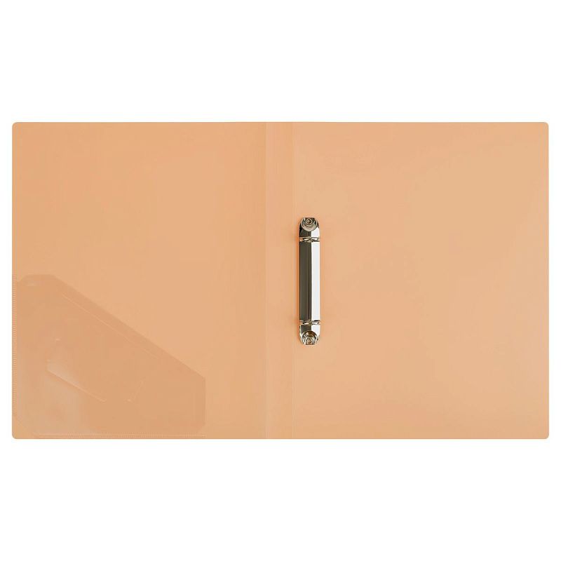 Папка на 2 кольцах СТАММ "Акцент" А4, 25мм, 800мкм, пластик, персиковая 