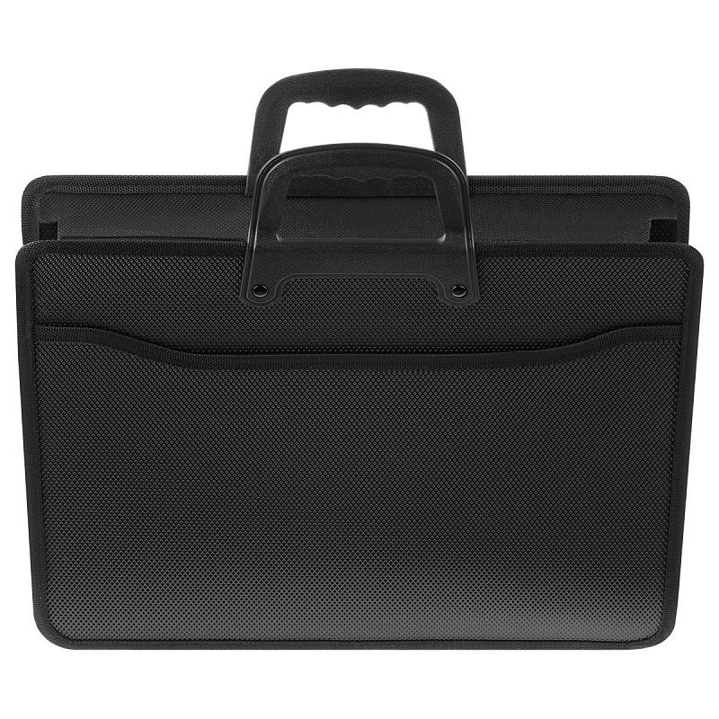 Папка-портфель 2 отделения СТАММ  А4+, 280*370*90мм, 700мкм, черный 