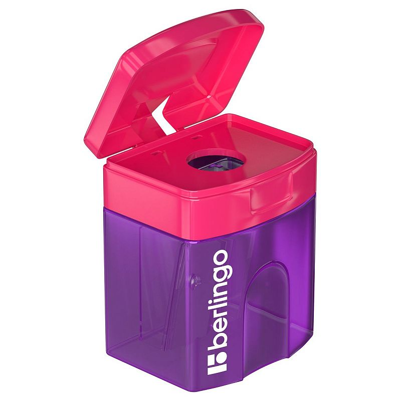 Точилка пластиковая Berlingo "Fuze" 1 отверстие, контейнер, ассорти 