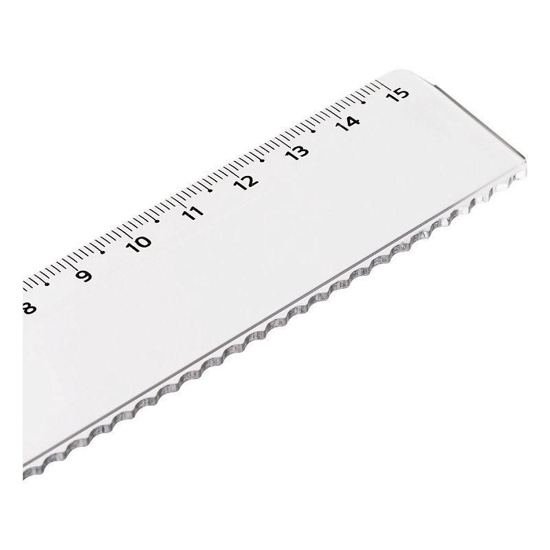 Линейка 15см СТАММ, пластиковая, с волнистым краем, прозрачная, бесцветная, европодвес 