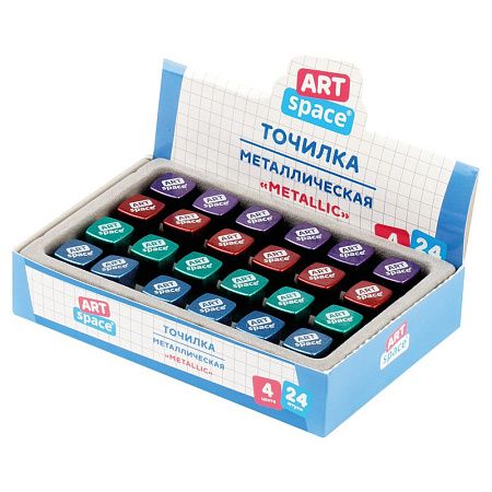 Точилка металлическая ArtSpace "Metallic", 1 отверстие, ассорти 