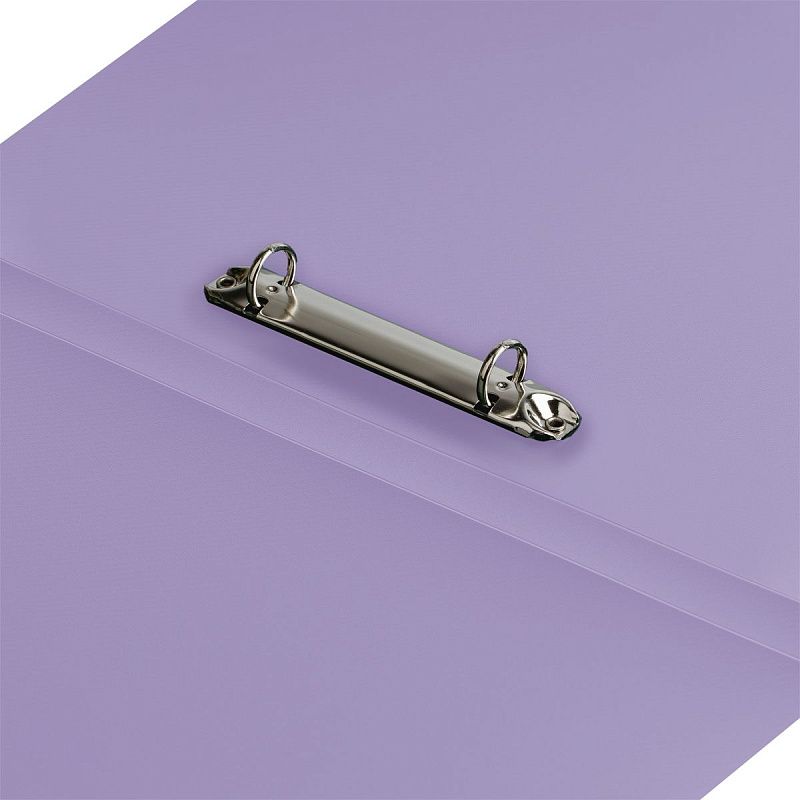 Папка на 2 кольцах СТАММ А4, 25мм, 500мкм, пластик, пастель, фиолетовая 