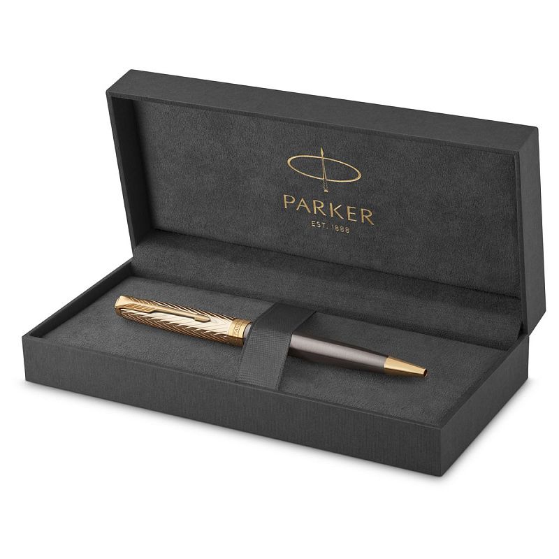 Ручка шариковая Parker "Sonnet ARROW GT" черная, 1,0мм, кнопочн., подарочная упаковка 