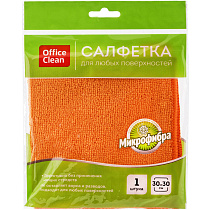 Салфетка для уборки OfficeClean "Стандарт", микрофибра, 30*30см, 1шт., европодвес