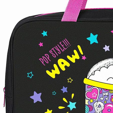 Папка на молнии с ручками BRAUBERG А4, 1 отделение, полиэстер, 80 мм, "Pop style", 271480 