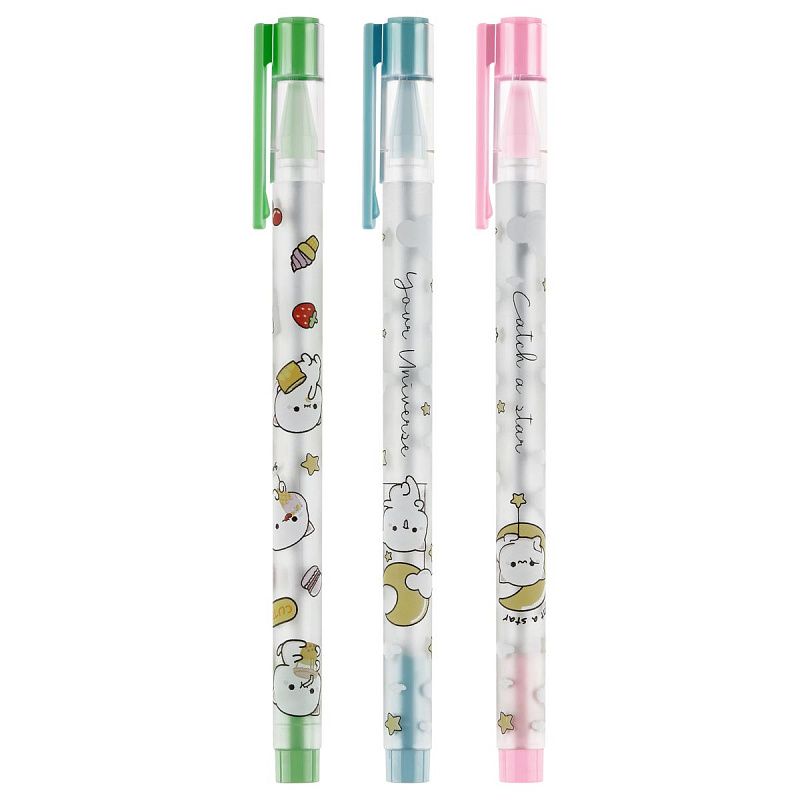 Ручка шариковая MESHU "Cute kittens" синяя, 0,5мм, корпус ассорти 