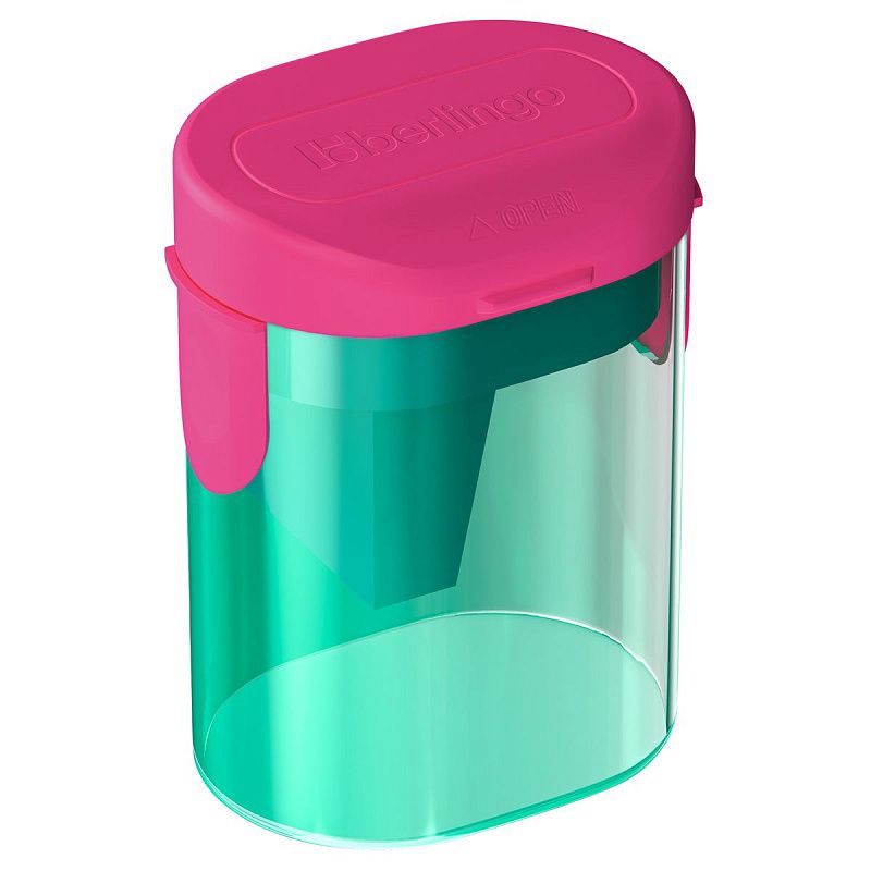 Точилка пластиковая Berlingo "Heat" 1 отверстие, контейнер, ассорти 