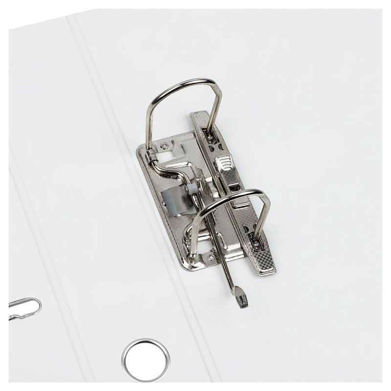 Папка-регистратор OfficeSpace, 70мм, ПВХ, с карманом на корешке, белая 