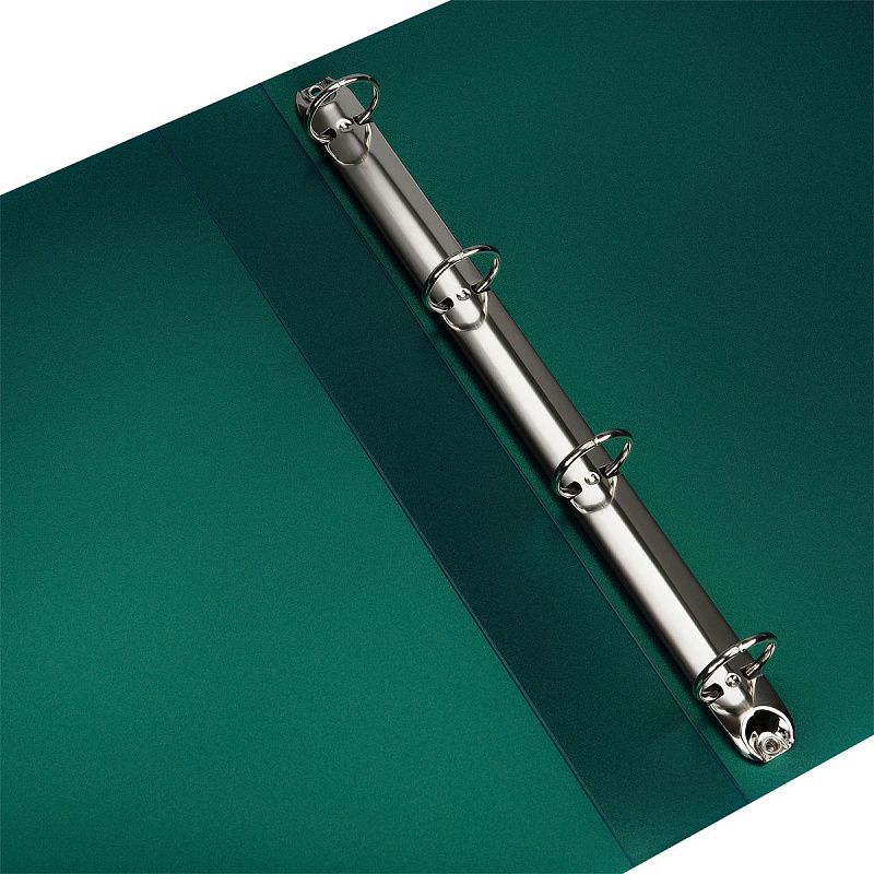 Папка на 4 кольцах СТАММ "Хамелеон" А4, 40мм, 700мкм, пластик, зеленый хамелеон 