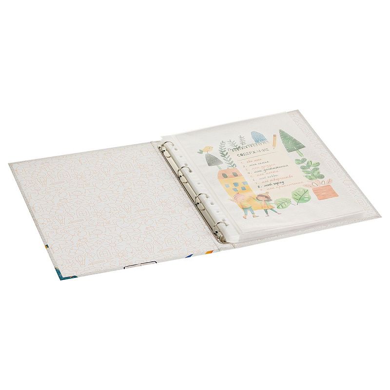 Папка-портфолио 7БЦ А4 BG, на 4 кольцах для дошкольника, 20 файлов, 10 вкладышей 