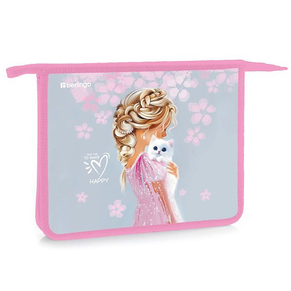 Папка для тетрадей 1 отделение, А5 Berlingo "Furry-tale Friend", 240*205*40мм, пластик, на молнии