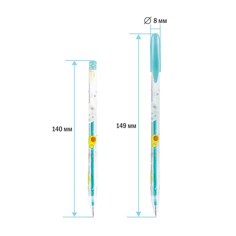Набор гелевых ручек ArtSpace "Космические приключения" 06цв., 1,0мм, металлик, ПВХ чехол 