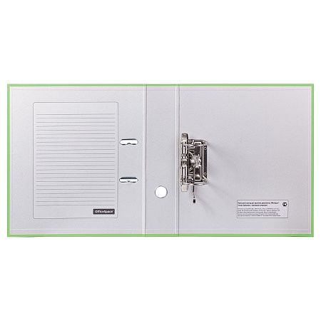 Папка-регистратор OfficeSpace, 70мм, бумвинил, с карманом на корешке, фисташковая 
