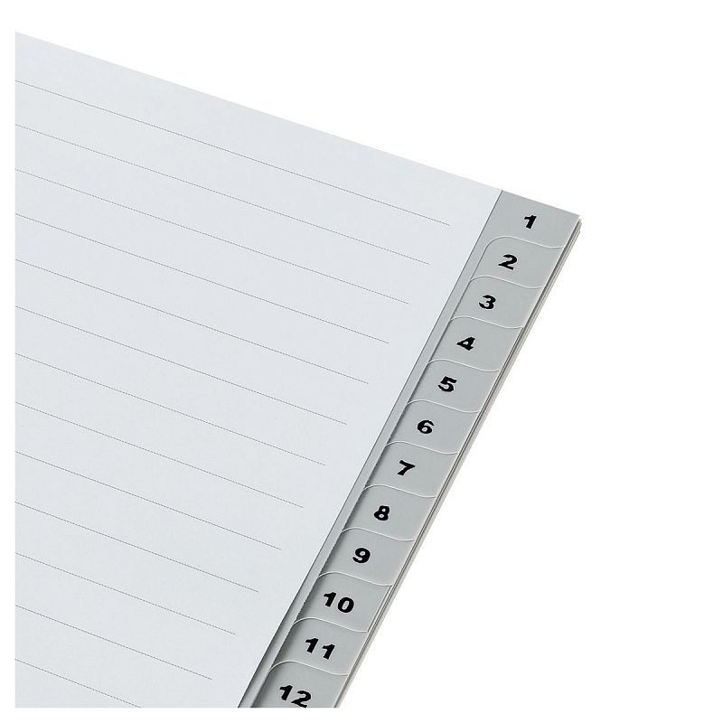 Разделитель листов OfficeSpace А4, 31 лист, цифровой 1-31, серый, пластиковый 