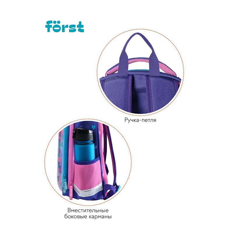 Ранец Först F-Glow "Best friends" 37*29,5*16см, 2 отделения, 2 кармана, анатомическая спинка 