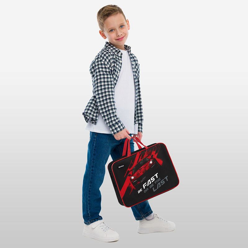 Папка текстильная с ручками 1 отделение, А4 Berlingo "Fast Track", 350*265*80мм, текстиль, на молнии 