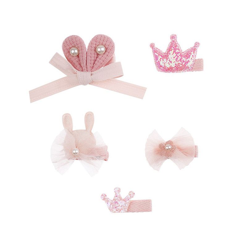 Заколки для волос MESHU, с топпером, розовые, 5шт., европодвес