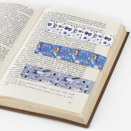Закладки для книг с магнитом "ВЕРНЫЕ ДРУЗЬЯ", набор 6 шт., блестки, 25x196 мм, ЮНЛАНДИЯ, 111641 