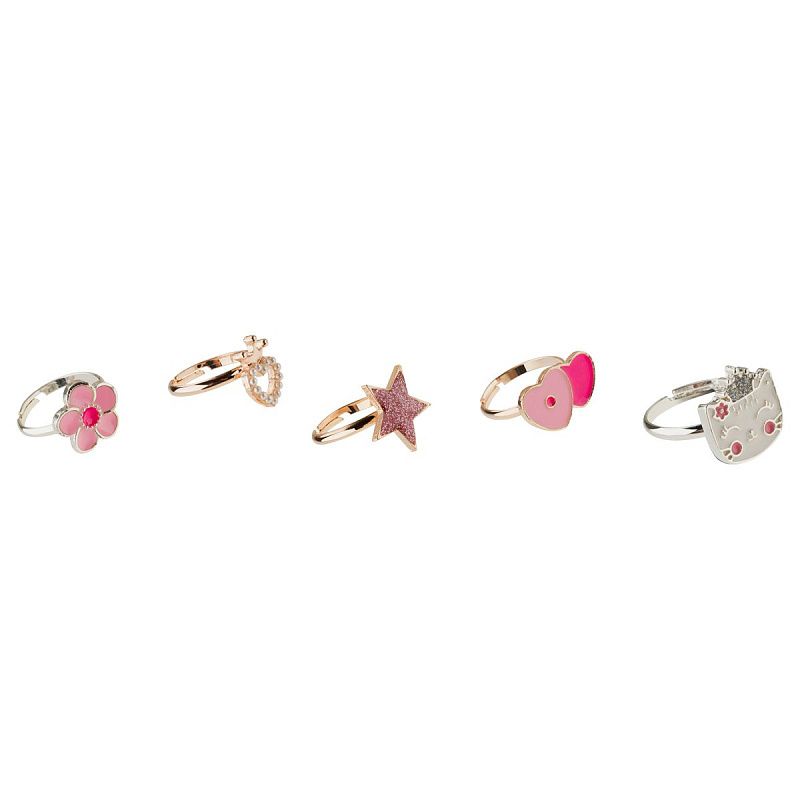 Набор колец MESHU "Superstar", бижутерия, 5шт., картонный бокс с ручкой