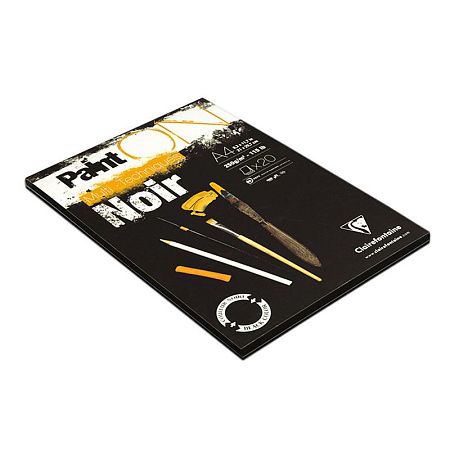Скетчбук - альбом для смешанных техник 20л., А4 Clairefontaine "Paint ON Noir", на склейке, черный, 250г/м2