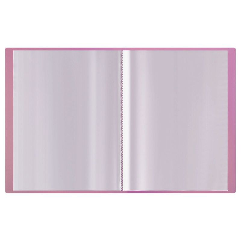 Папка с 20 вкладышами СТАММ "Сияние" А4, 14мм, 700 мкм, пластик, розовый 