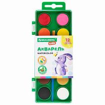 Краски акварельные BRAUBERG KIDS, 12 ярких цветов, круглые кюветы, пластиковый пенал, 191806 Краски акварельные BRAUBERG KIDS, 12 ярких цветов, круглые кюветы, пластиковый пенал, 191806