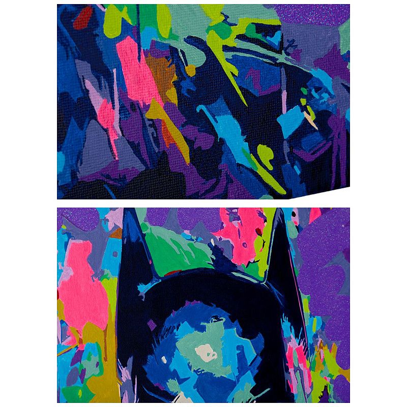 Картина по номерам на холсте с глиттером ТРИ СОВЫ "Женщина-кошка", 40*50, с акриловыми красками и кистями