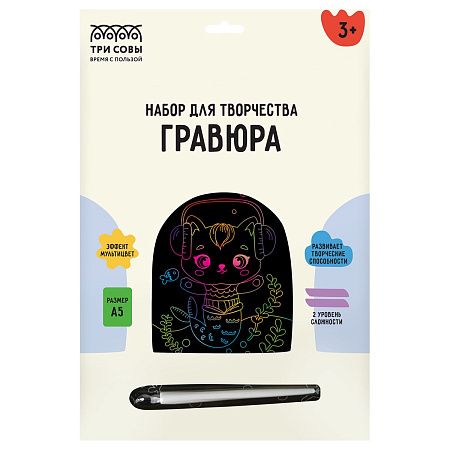 Набор гравюр ТРИ СОВЫ "MIX5", А5, 6шт, термоусадка