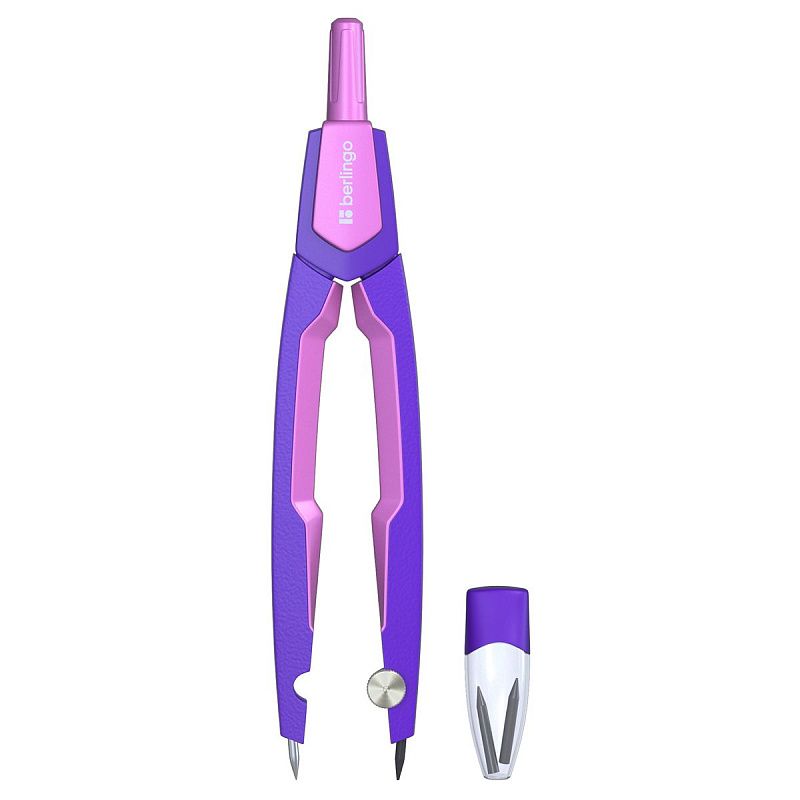 Готовальня Berlingo "Envy", 2 предмета, циркуль 135мм, пластиковый футляр, розовый 