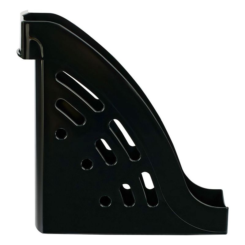 Лоток для бумаг вертикальный СТАММ "Эксперт", черный, ширина 95мм