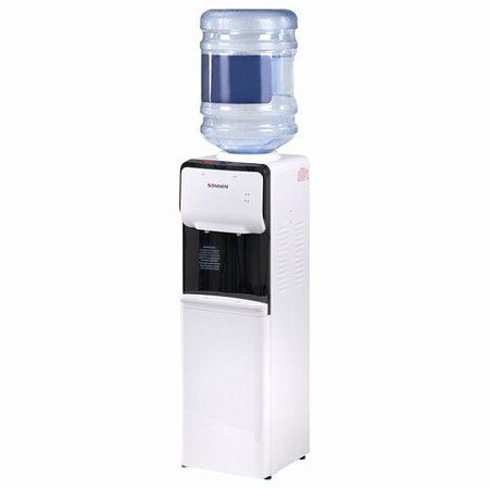 Кулер для воды SONNEN FSC-02S, напольный, НАГРЕВ/ОХЛАЖДЕНИЕ КОМПРЕССОРНОЕ, 2 крана, серый, 455415