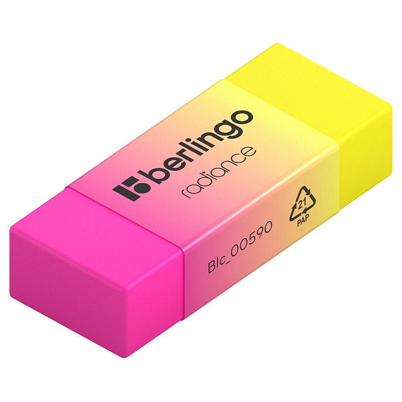 Ластик Berlingo "Radiance ", прямоугольный, цвета ассорти, 50*18*10мм 