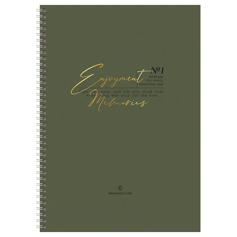 Тетрадь 80л., А4, клетка на гребне GreenwichLine "Moderate", матовая ламинация, тиснение фольгой, 80г/м2