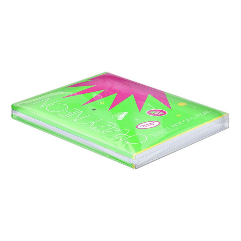 Тетрадь 96л., А4, клетка BG "Crazy neon", неоновая краска
