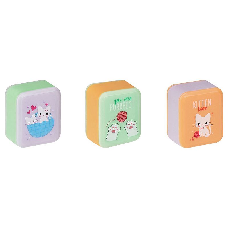 Точилка пластиковая MESHU "White kitty", 1 отверстие, ассорти 