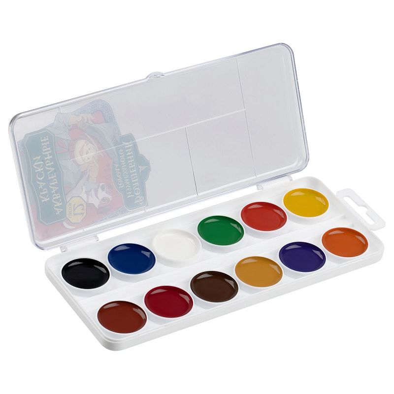 Акварель Мульти-Пульти "Волшебник Изумрудного Города", медовая, 12 цветов, без кисти, пластик, европодвес