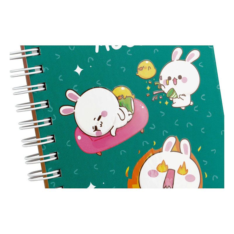 Записная книжка 95*175 мм 96л. на гребне MESHU "My cute day", матовая ламинация, твердая обложка, выборочный УФ-лак