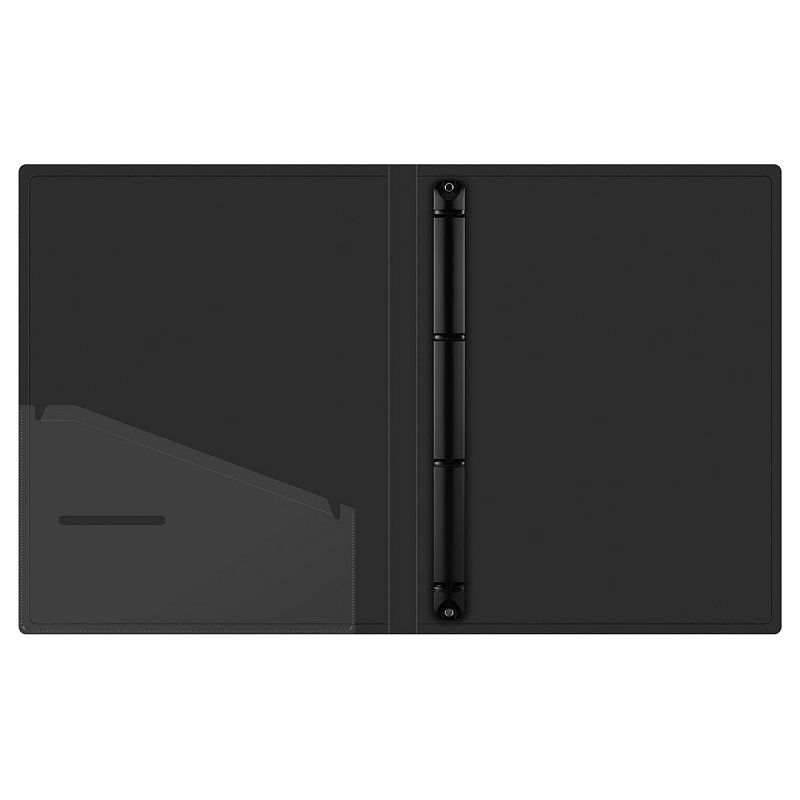 Папка на 4 кольцах Berlingo "Soft Touch", 24мм, 700мкм, черная, D-кольца, с внутр. карманом 