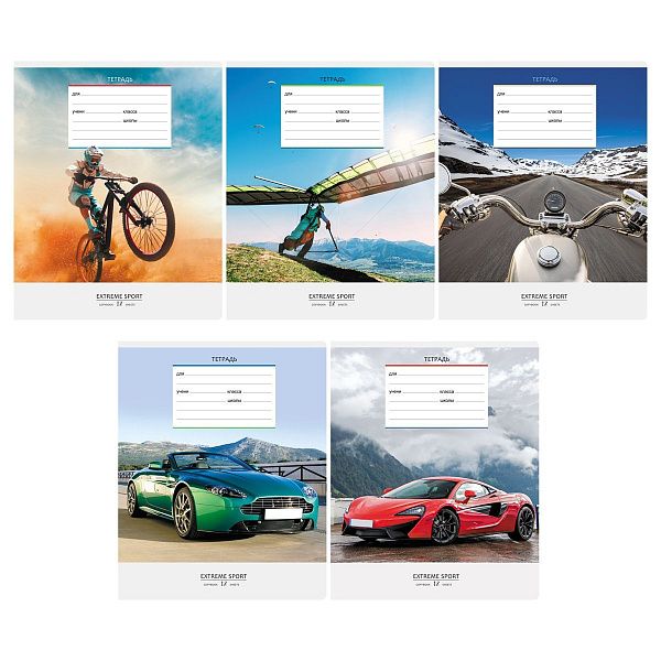 Тетрадь 12л., клетка BG "Спорт"