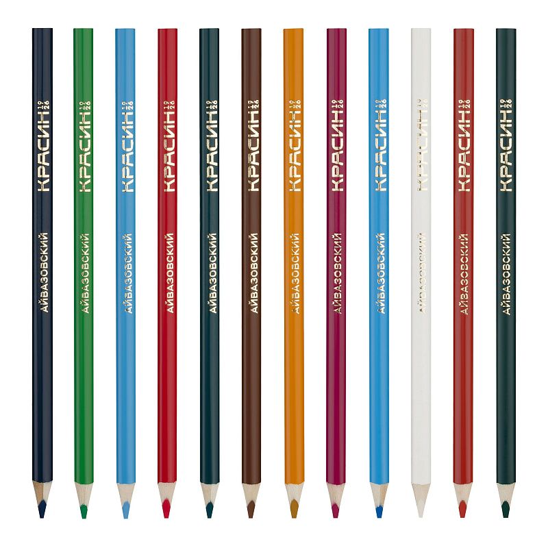 Карандаши акварельные Красин "Айвазовский", 36цв., трехгран., заточен., картон, европодвес