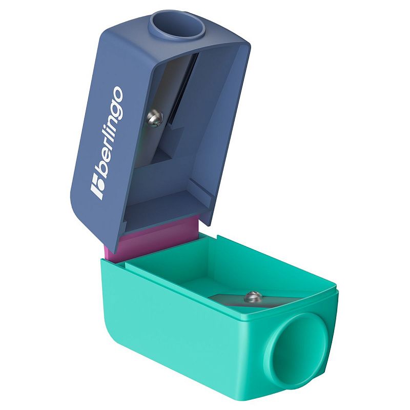 Точилка пластиковая Berlingo "ColorShift" 2 отверстия, контейнер, ассорти, туба 