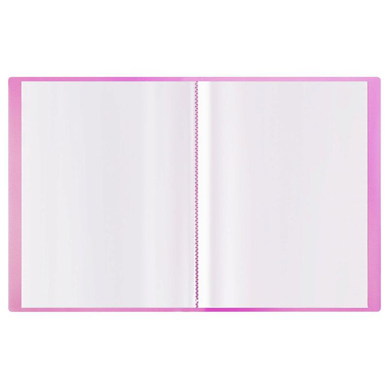 Папка с 60 вкладышами СТАММ "Сияние" А4, 21мм, 700мкм, пластик, розовый 