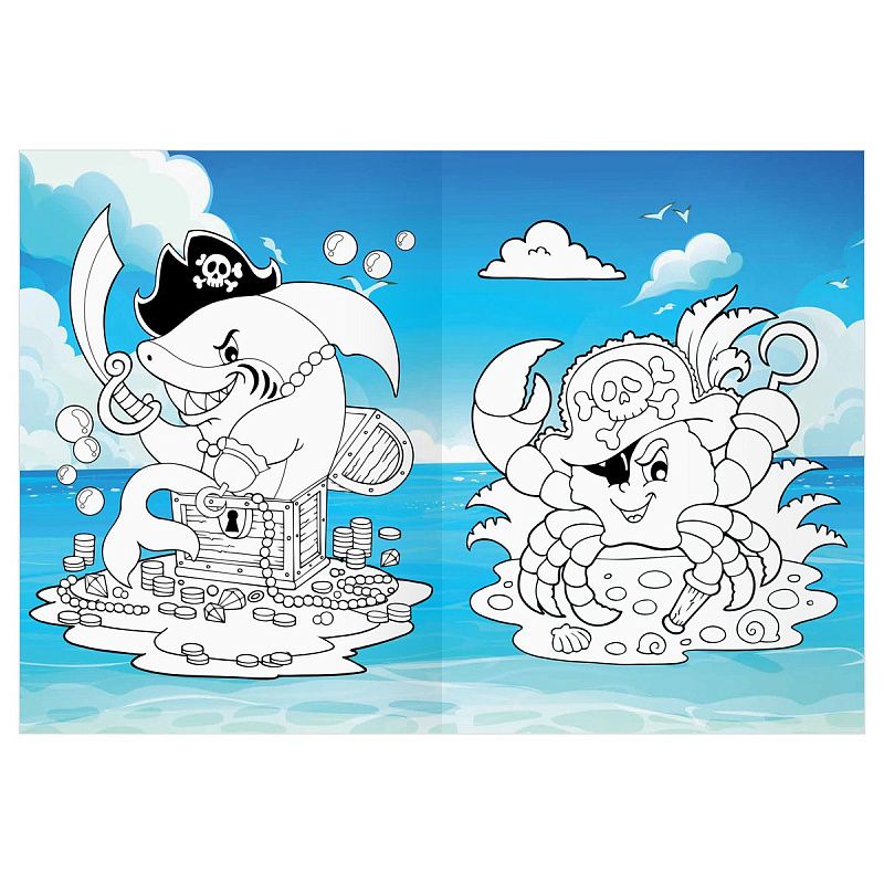 Раскраска А4 ТРИ СОВЫ "Остров сокровищ", 16стр., цветной фон