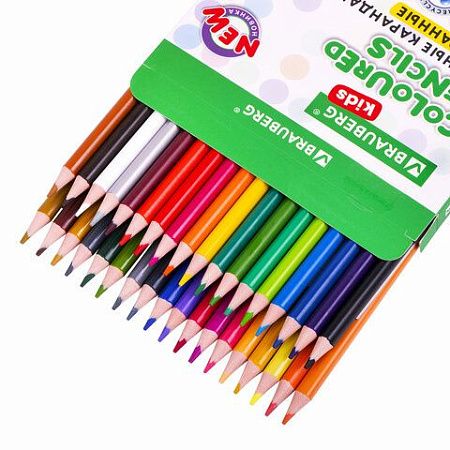 Карандаши цветные BRAUBERG KIDS NEW, 36 цветов, трехгранный корпус, грифель 3 мм, 182003